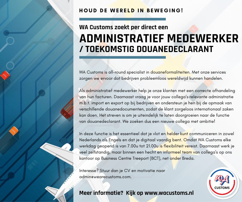 vacature douanedeclarant